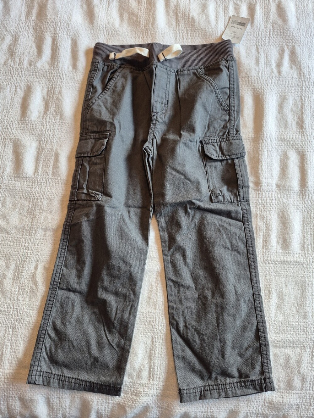 Carter's boys 5T gray soft waisted pants, functional drawstring NEW